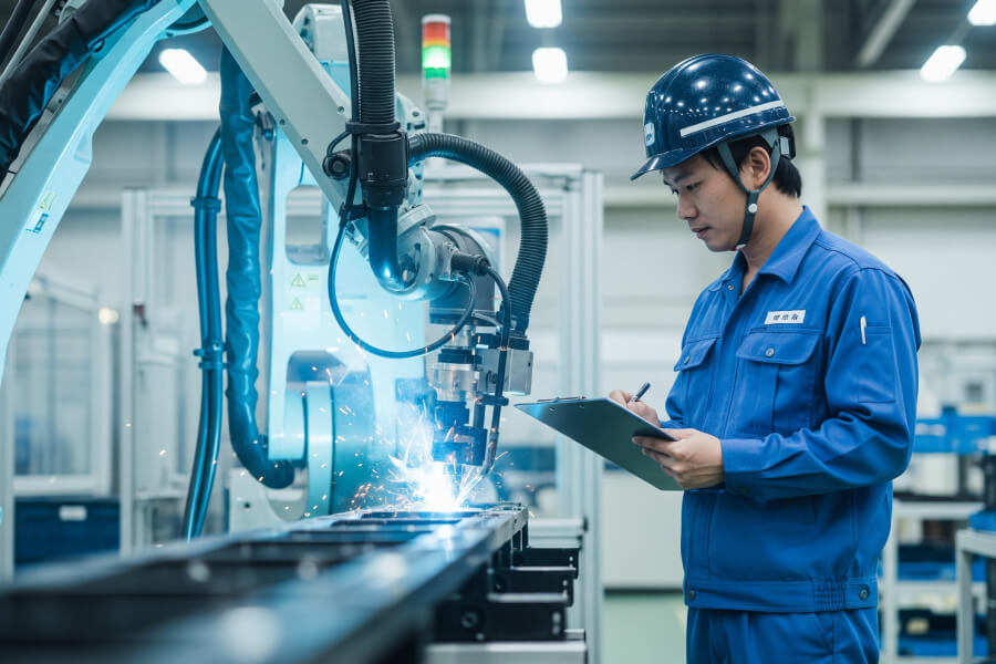 đi nhật đơn hàng vận hành máy dập kim loại